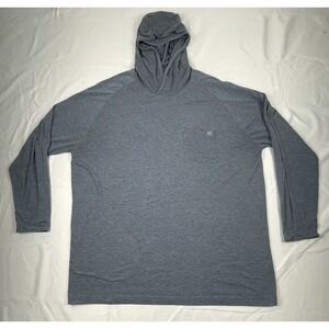 HUK MENS XXL BLUE VINTAGE LONGSLEEVE HOODIE TEE SHIRT TYPE